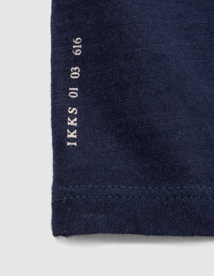 Men’s indigo organic cotton Essential round-neck T-shirt-7