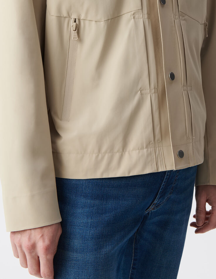 Sandfarbene Herrenjacke mit Taschen-6