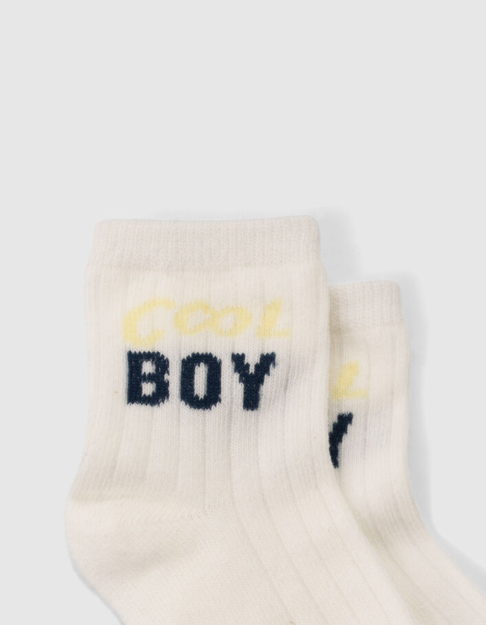 Baby boys' navy, white and yellow socks - IKKS