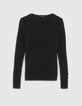 Women’s black fine knit sweater with buttoned cuffs-9
