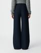 Pantalon droit marine flanelle Femme-4
