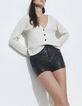 Pure Edition-Cardigan écru tricot 100% cachemire Femme-2