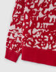 Rode gebreide trui jacquard tagmotief Dames-5