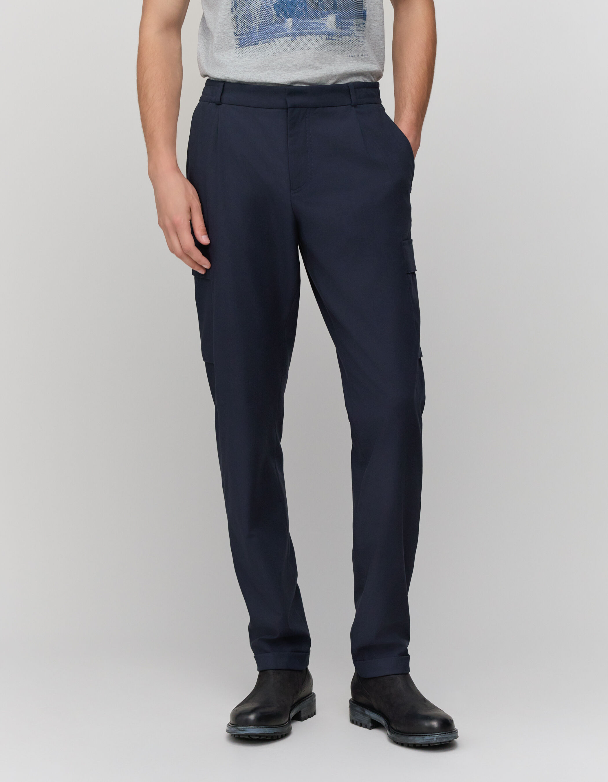 Pantalon BATTLE marine Homme IKKS
