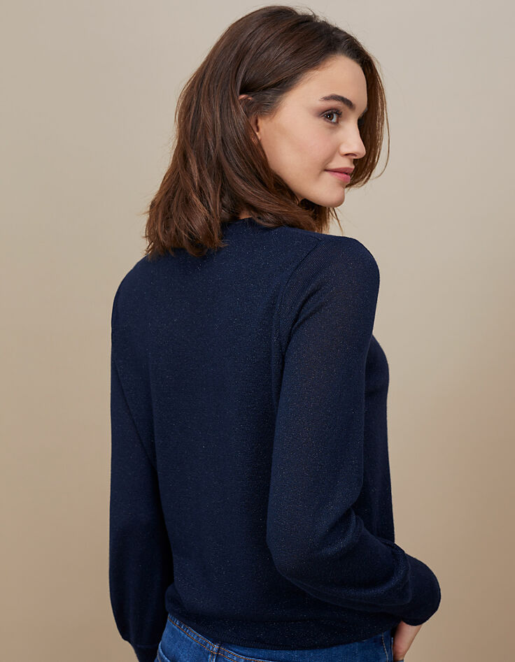 I.Code navy embroidered slogan sweater-4