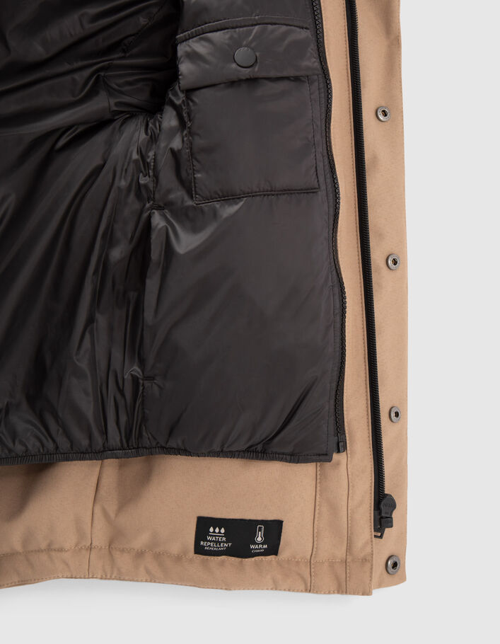 Parka 2-en-1 moka et blouson noir garçon-7
