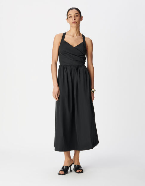 Damesjurk chique zwarte tafzijde strapless - IKKS