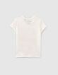Girls’ white ROLLING STONES T-shirt with sequined tongue-3