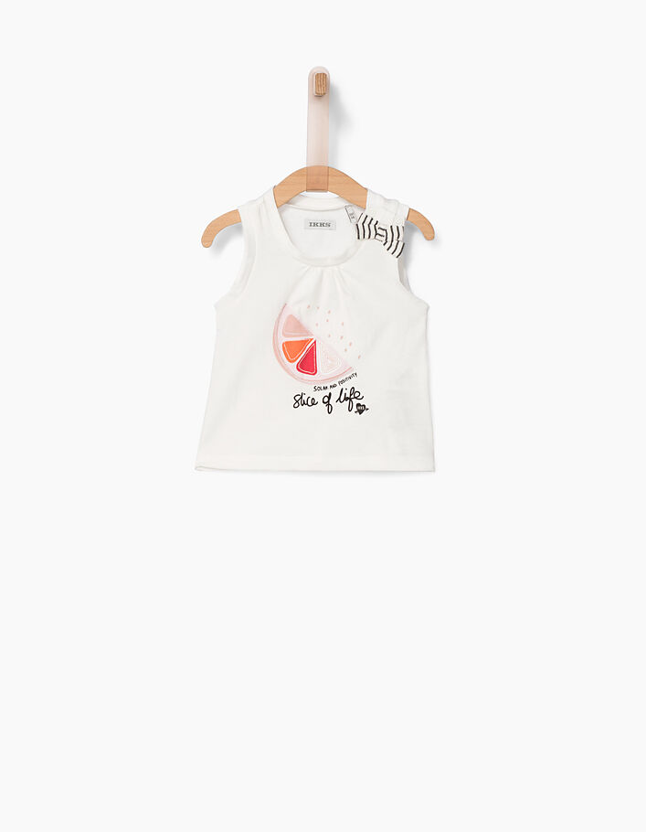 Baby girls' off-white vest top with watermelon - IKKS