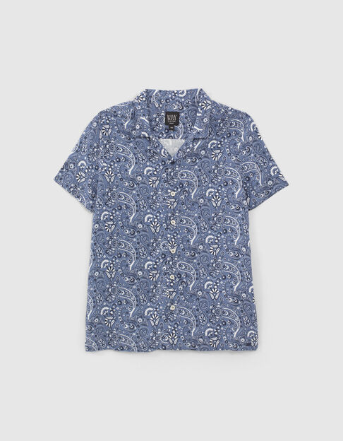 Boys’ slate bandana print Ecovero® shirt - IKKS