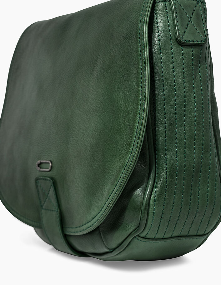 Women’s The Waiter green leather saddle bag - IKKS