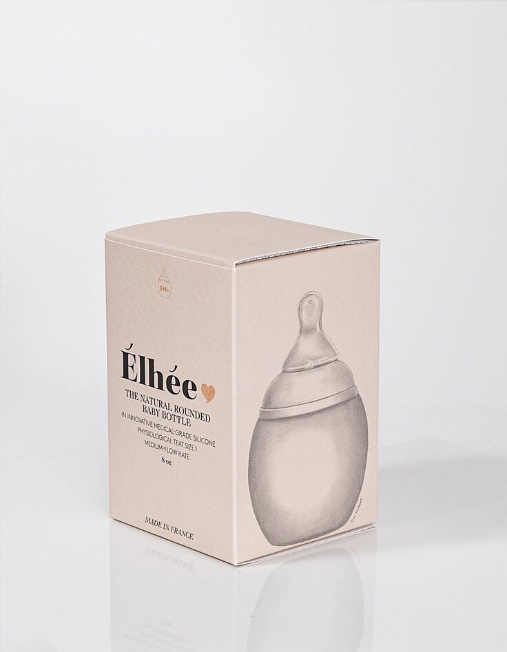 Biberón kaki 240 ml con tetina tamaño 1 ELHEE-3 Biberón kaki 240 ml con tetina tamaño 1 ELHEE-3