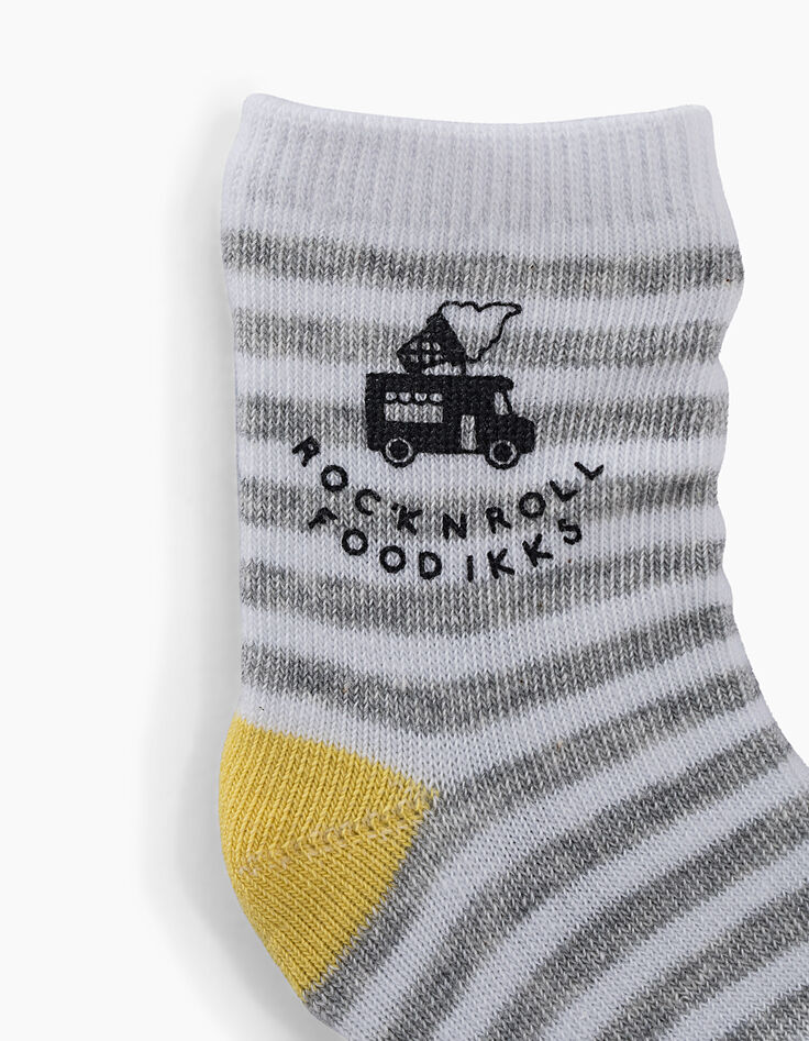Calcetines grises y amarillos bebé niño -5