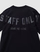 Boys’ black short-sleeved T-shirt with XL slogan on back-6