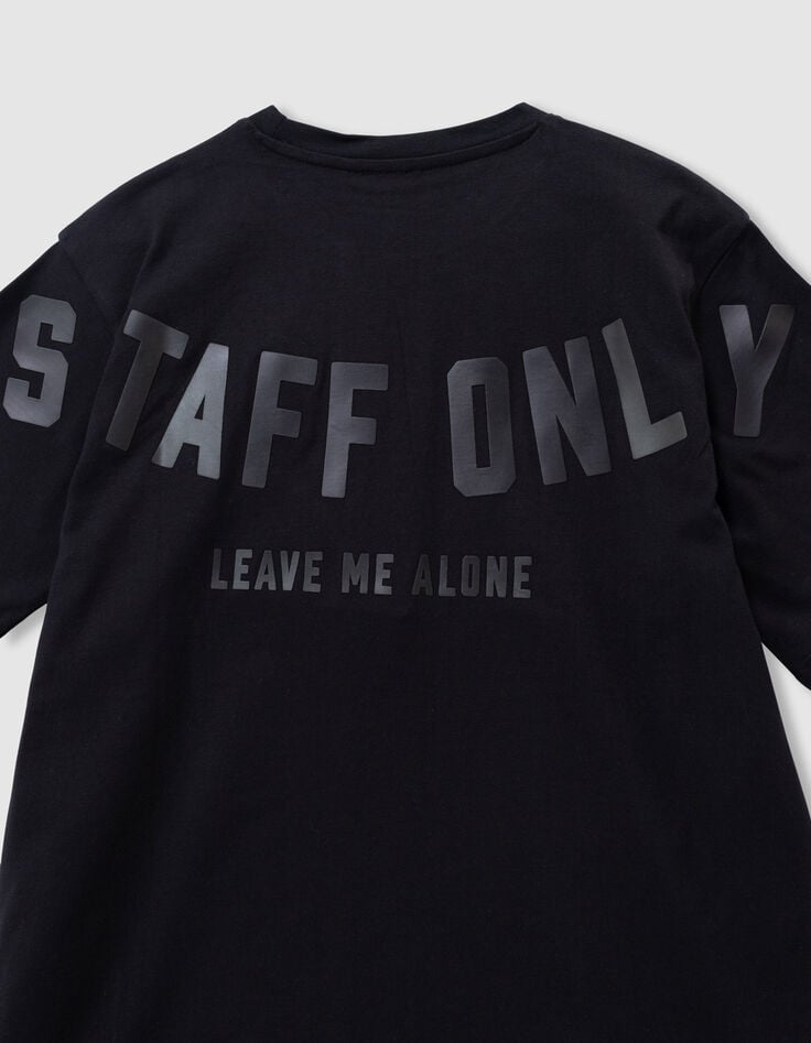 Boys’ black short-sleeved T-shirt with XL slogan on back-6 Boys’ black short-sleeved T-shirt with XL slogan on back-6