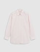 Women's oversize organic cotton pink striped shirt-6