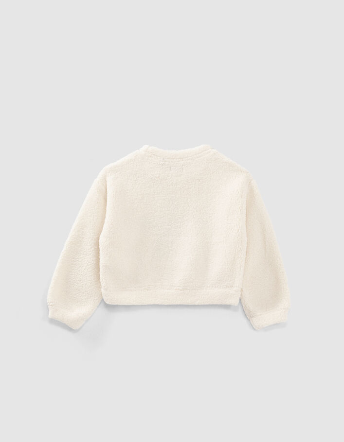 Girls’ ecru plush-style sweatshirt with star patch - IKKS