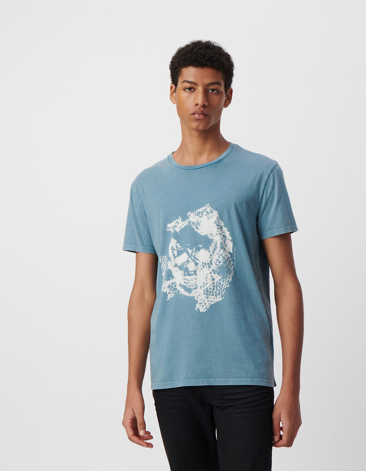 T-shirt orage visuel tête-de-mort Homme-2