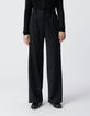Schwarze Hose mit weitem Bein für Damen-3