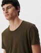 T-shirt L'Essentiel dark kaki à col V Homme-4