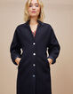 Manteau noir long détail au col I.Code-2