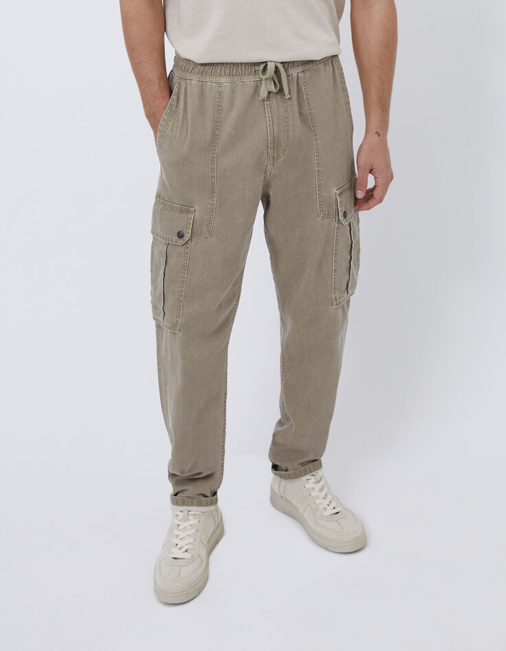 Pantalón militarTerra® Denim caqui claro hombre-2