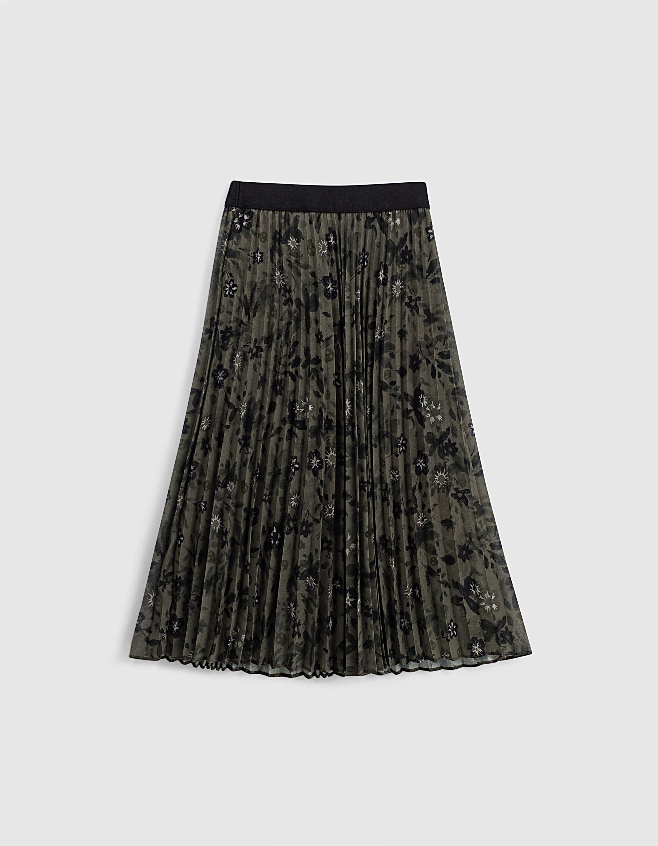 Jupe plissée ikks kaki outlet