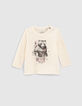 Baby boys’ ecru bear-knight organic cotton T-shirt-1