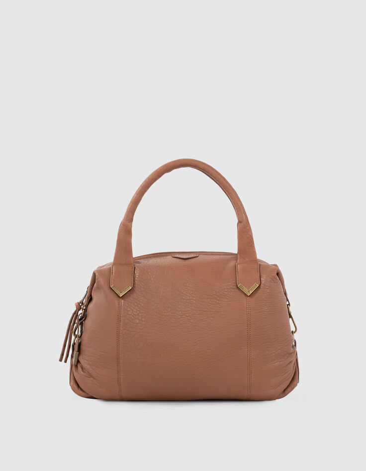 Tas The Captain Military in camel bubble-leer dames-1