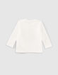 T-shirt blanc cassé coton bio double casque bébé garçon -3