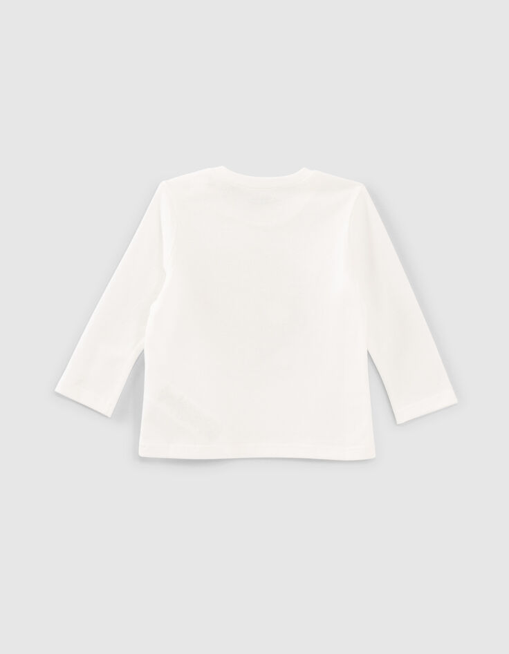 T-shirt blanc cassé coton bio double casque bébé garçon -3 T-shirt blanc cassé coton bio double casque bébé garçon -3