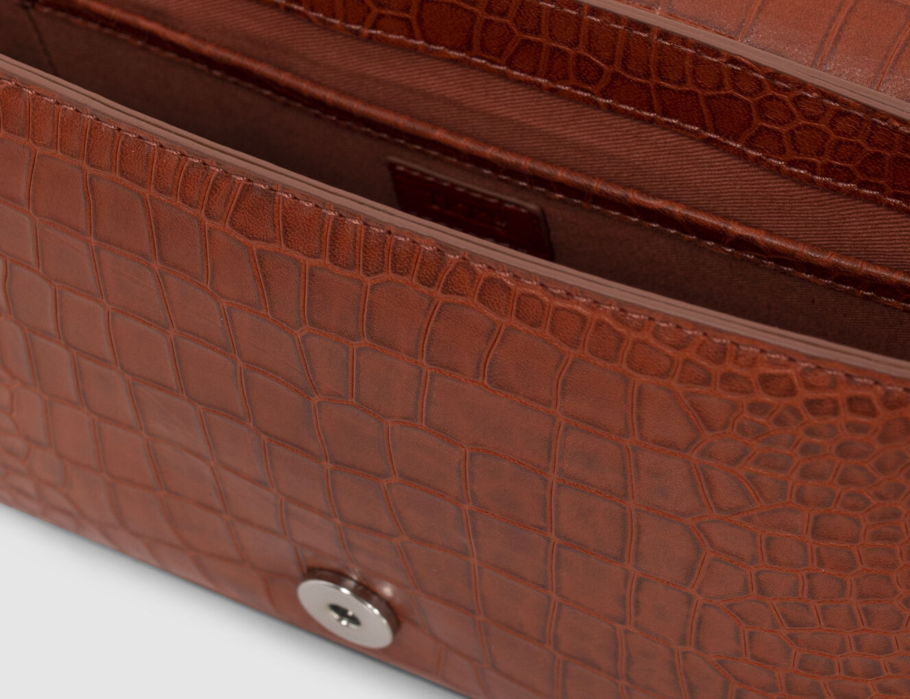 Women's orange croc-embossed leather WEST VILLAGE 111 bag-5