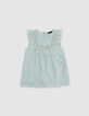 Blouse vert d'eau imprimé floral fille-2