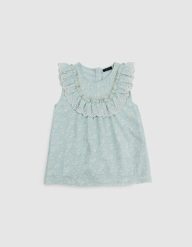 Aqua Mädchenbluse mit Blumenprint - IKKS