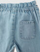 Pantalon stone blue Tencel® à ceinture brodée bébé fille-5