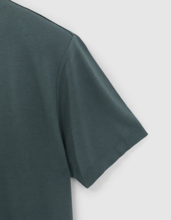 Blaugrünes Herren-T-Shirt aus Baumwollmodal - IKKS