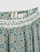 Jupe longue aqua imprimé fleurs fille-7
