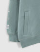 Boys’ green cardigan with reflective details-5