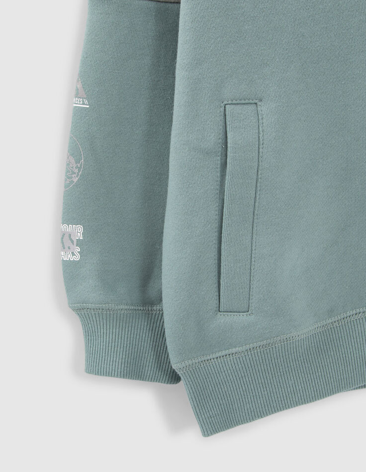 Boys’ green cardigan with reflective details-5