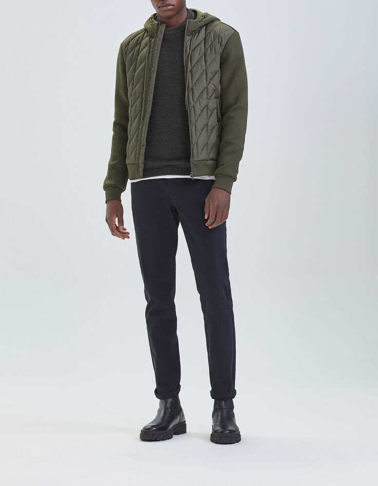Men's khaki moulin&eacute; knit round collar sweater-5