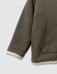 Cardigan réversible sherpa bleu et molleton kaki garçon-8