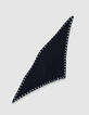 Foulard en pointe noir maille d&eacute;cor oeillets Femme-3