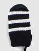 Moufles navy foncé tricot à rayures bébé garçon-2