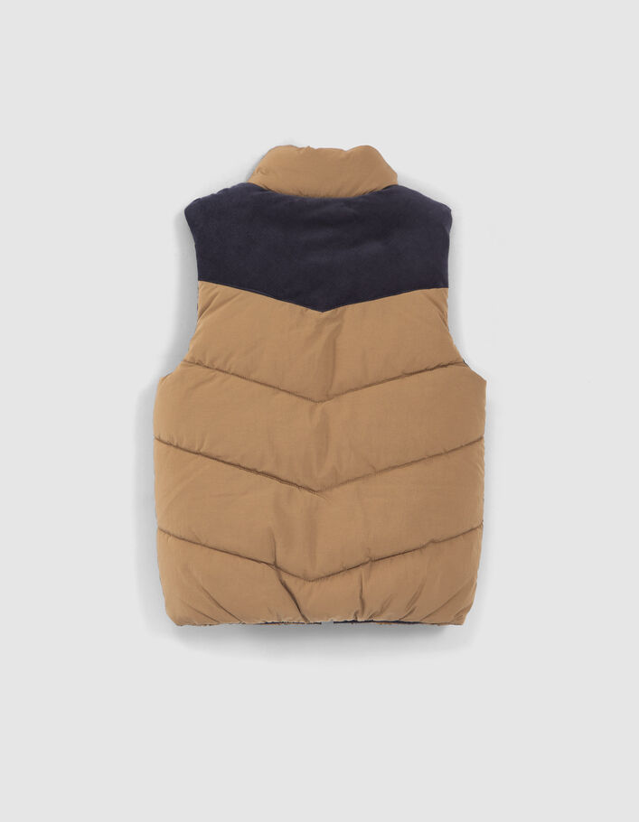 Omkeerbare bodywarmer camel en marine jongens-7