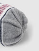Bonnet gris tricot jacquard message garçon-4