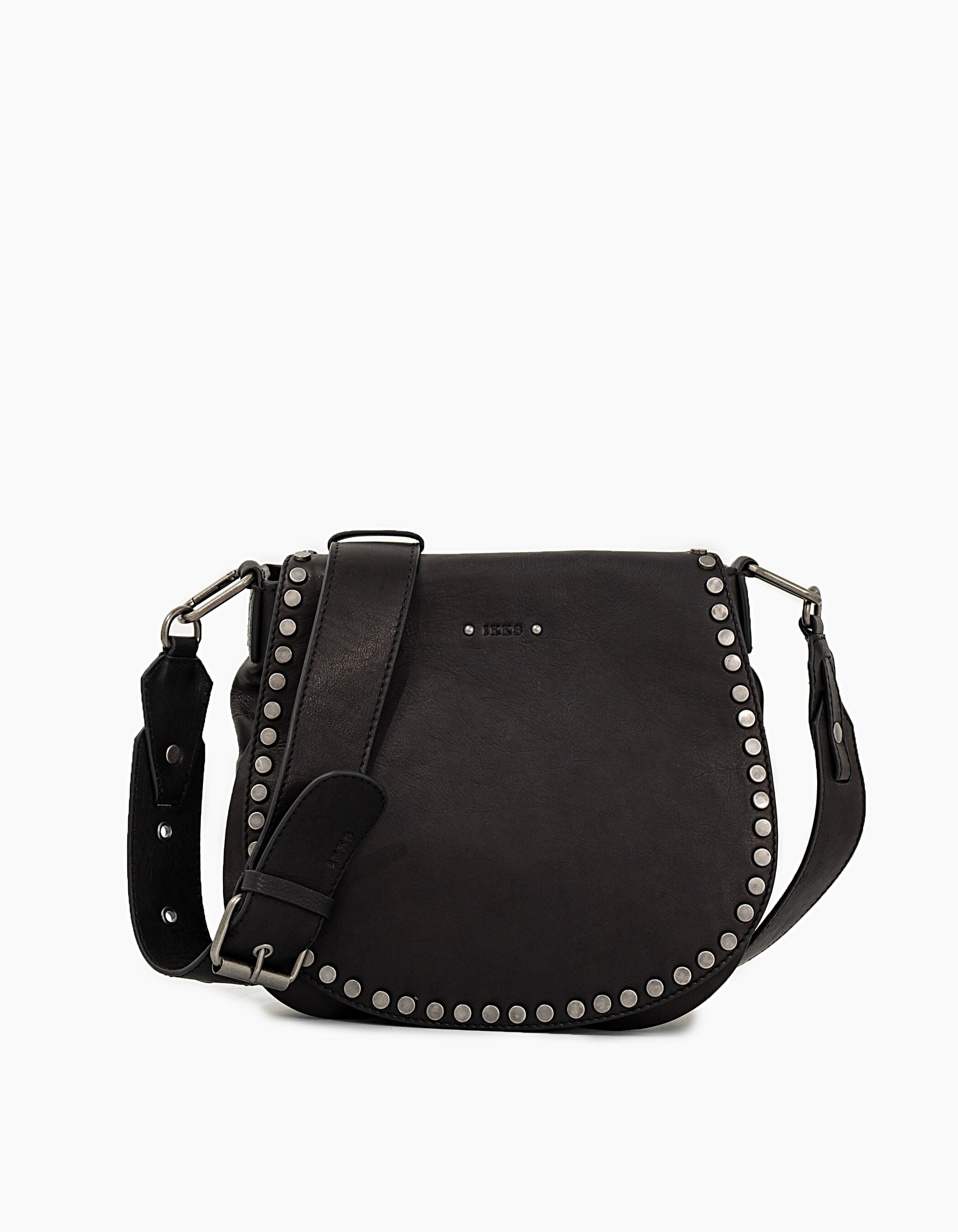 Bolso bandolera The Waiter Rock cuero negro tachuelas joya