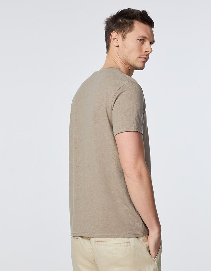 Men’s mink cotton and hemp round-neck T-shirt-3