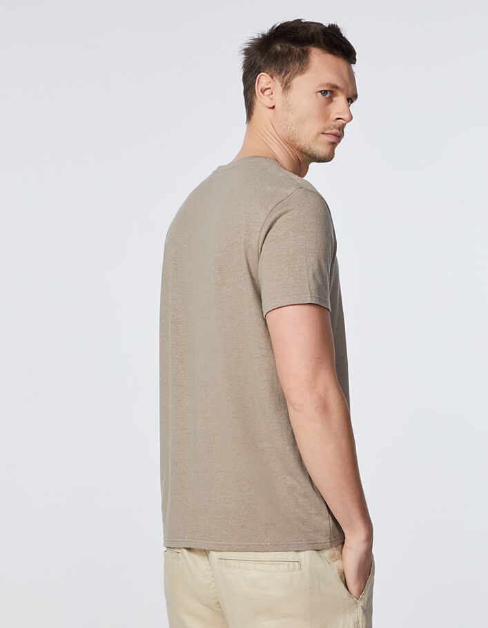 Men’s mink cotton and hemp round-neck T-shirt - IKKS