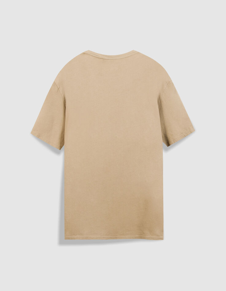 T-shirt col rond beige coton bio Homme-4
