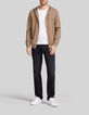 Beige Herrenstrickjacke mit Rei&szlig;verschluss und Kapuze-2